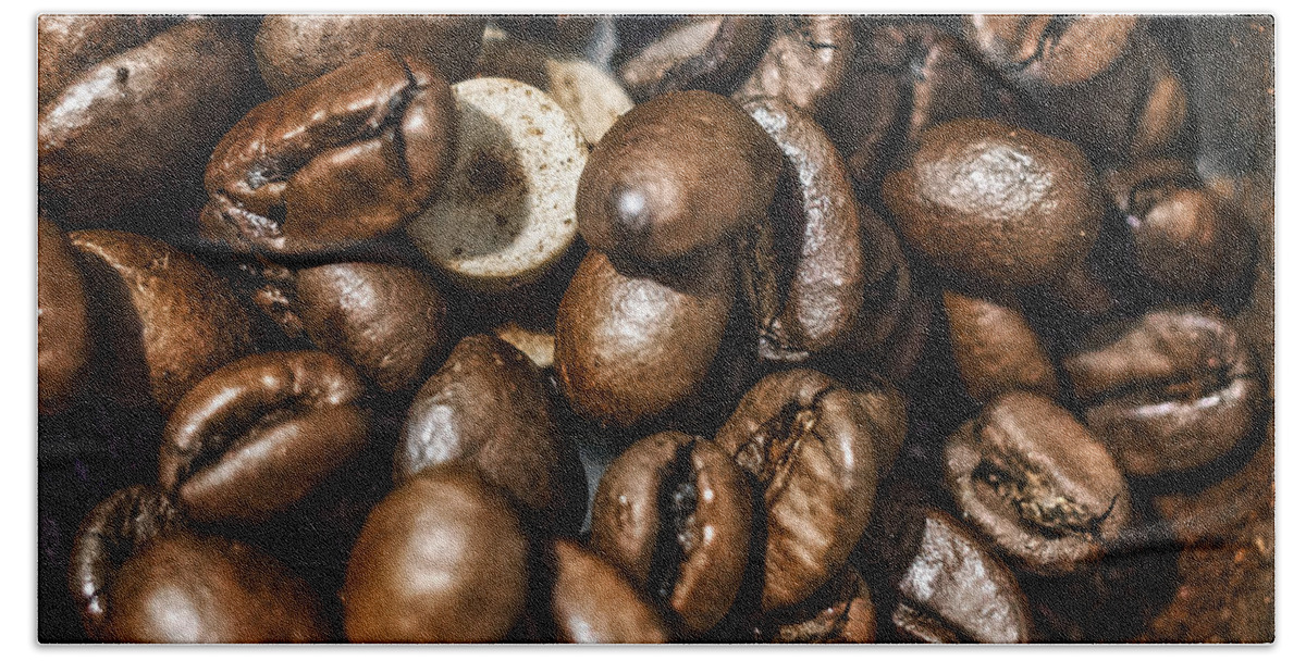 Coffee Bath Towel featuring the photograph The Morning Grind by Eric Benjamin