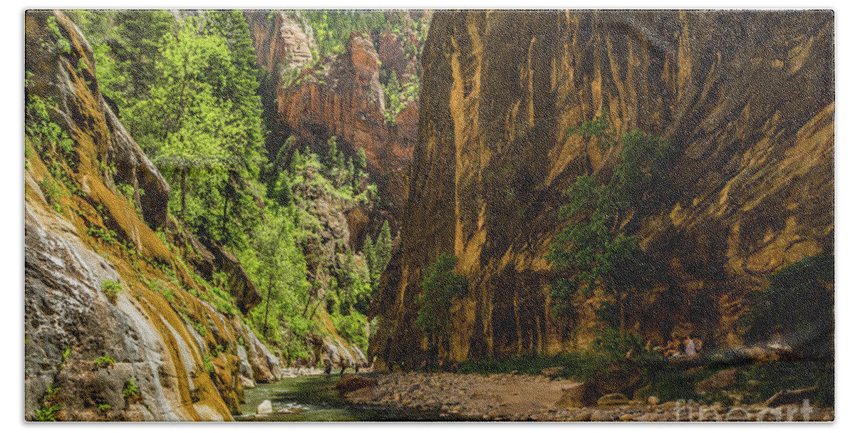 The Narrows Bath Towel featuring the photograph The Narrows by George Kenhan