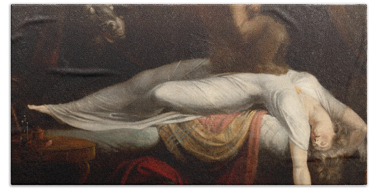 The Bath Sheet featuring the painting The Nightmare by Henry Fuseli