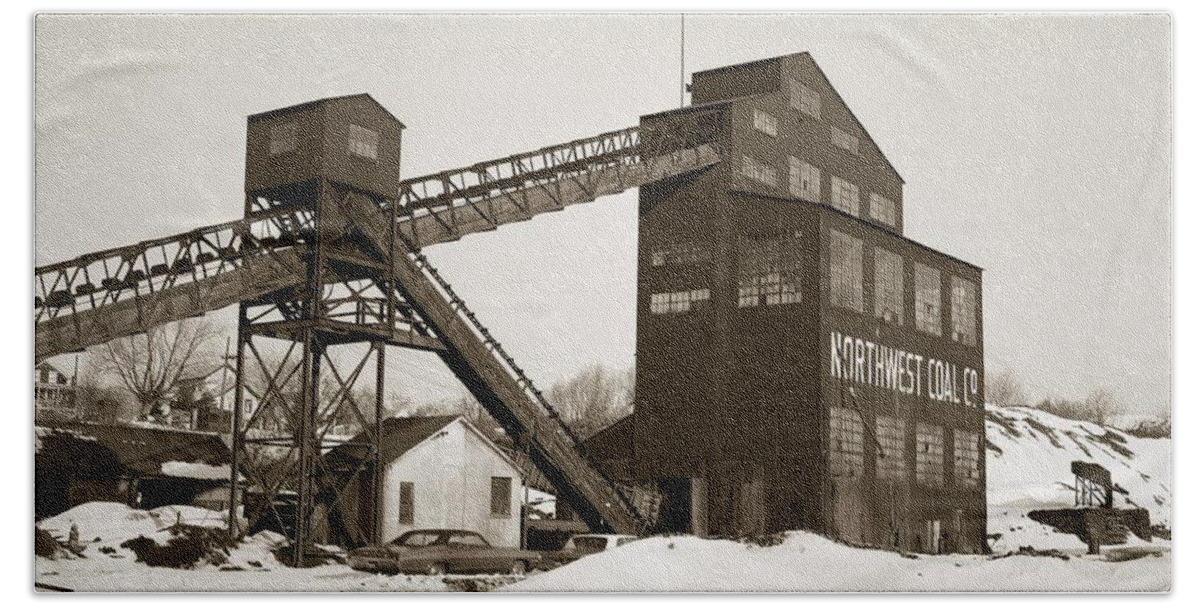 The Northwest Coal Company Hand Towel featuring the photograph The Northwest Coal Company Breaker Eynon Pennsylvania 1971 by Arthur Miller