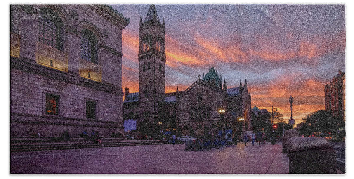 Old South Church Hand Towel featuring the photograph The Old South Church at Sunset by Kristen Wilkinson