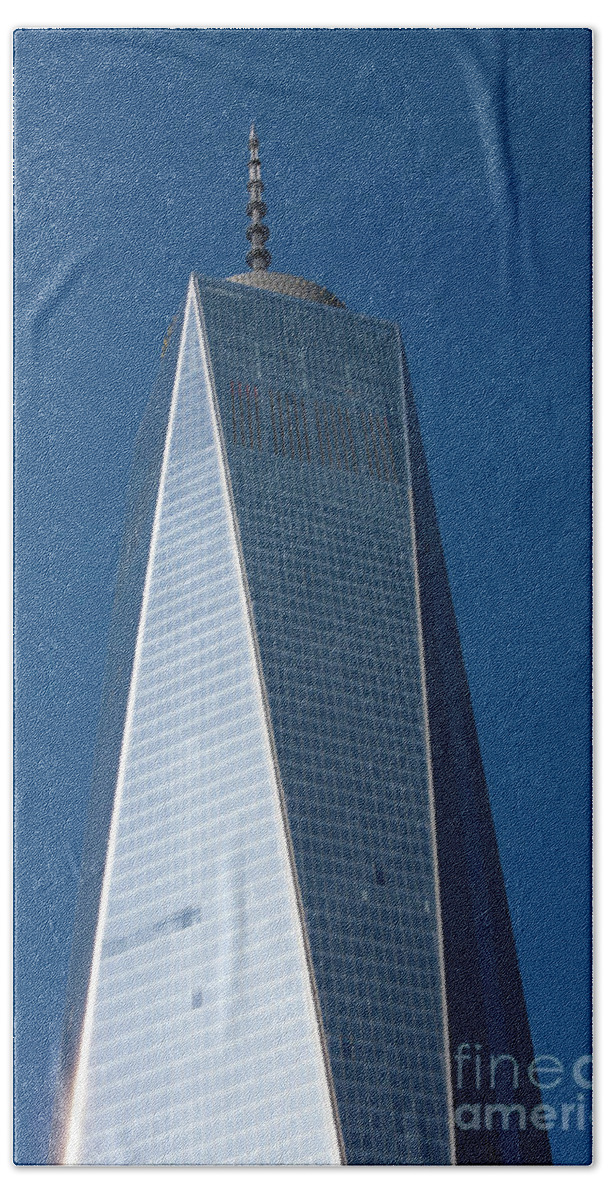 [one World Trade Centre] [freedom Tower] [new York City] Manhattan Usa [united States Of America] American America City Cities [new York] [blue Sky] [day Light] [sky Scraper] Bath Towel featuring the photograph The One World Trade Centre or Freedom Tower New York City USA by Michael Walters