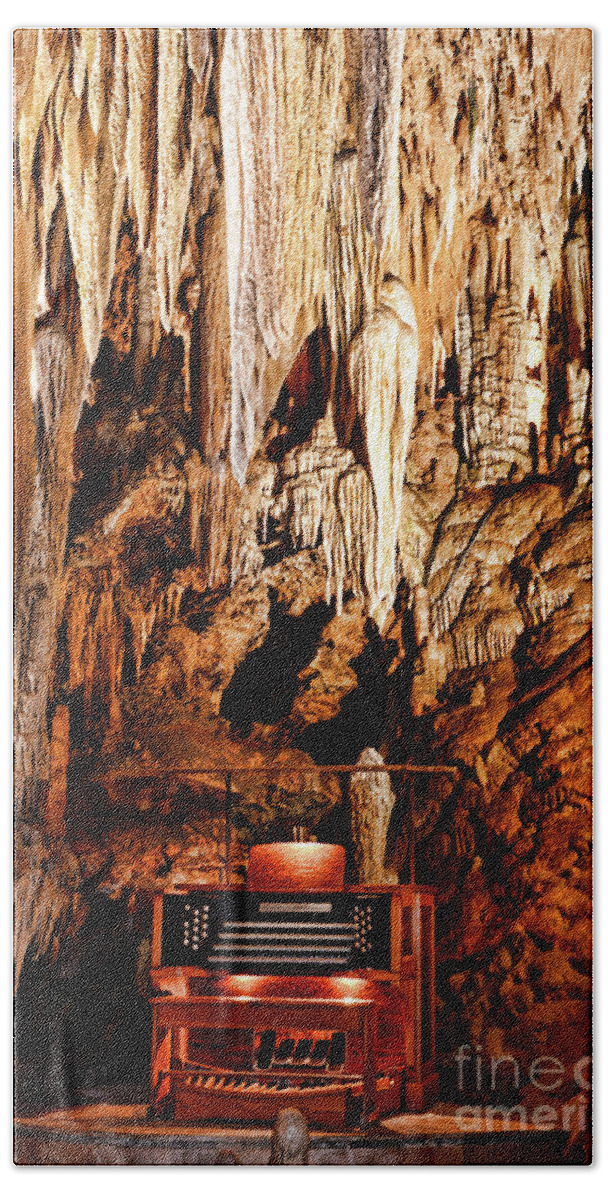 Paul Ward Hand Towel featuring the photograph The Organ in the Cavern by Paul Ward
