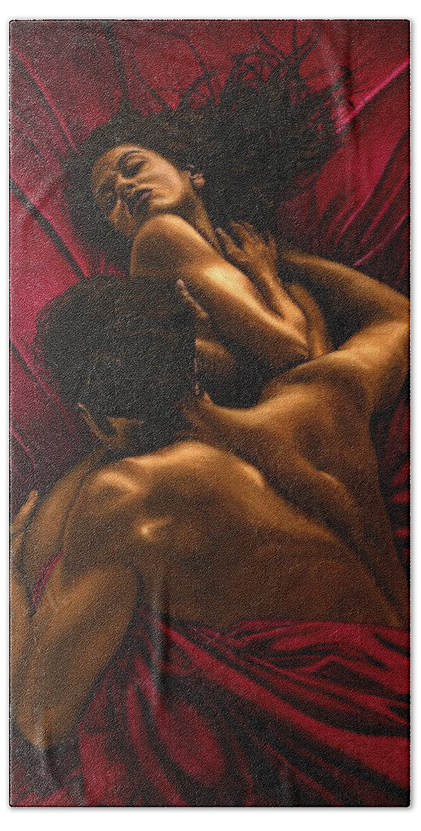 Nude Bath Sheet featuring the painting The Passion by Richard Young