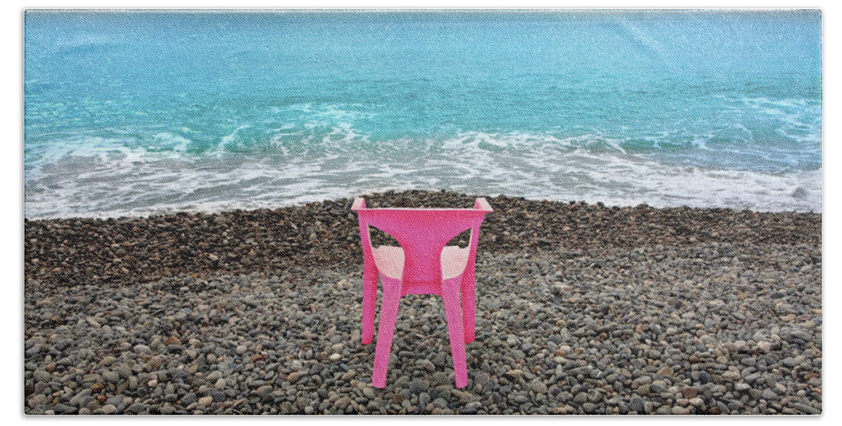  Coast Hand Towel featuring the photograph The Pink Chair by Al Hurley