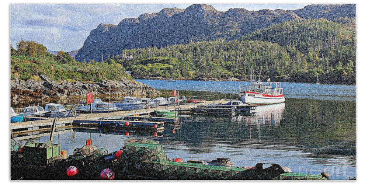 Plockton Port Hand Towel featuring the photograph The Port at Plockton by Clare Bevan