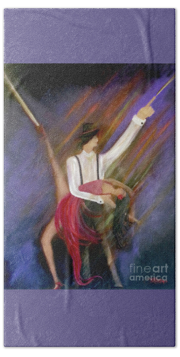 Dance Bath Towel featuring the painting The Power Of Dance by Artist Linda Marie