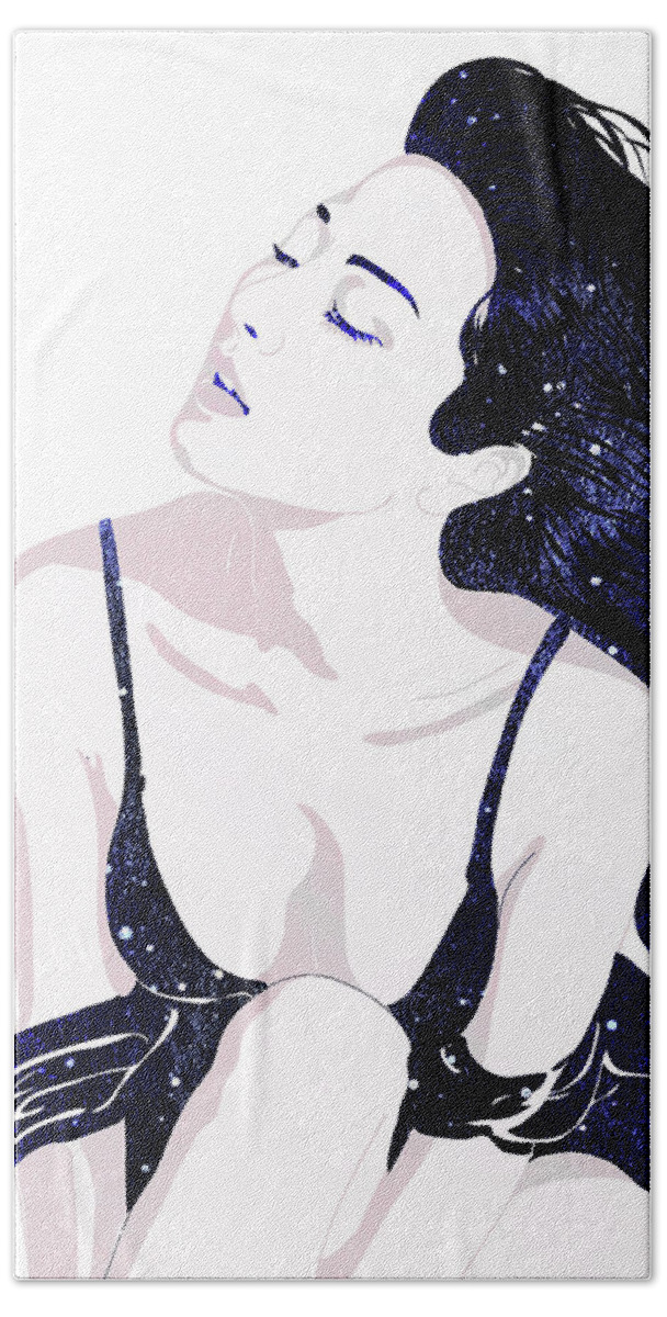 Woman Hand Towel featuring the digital art The Presence II by Stevyn Llewellyn