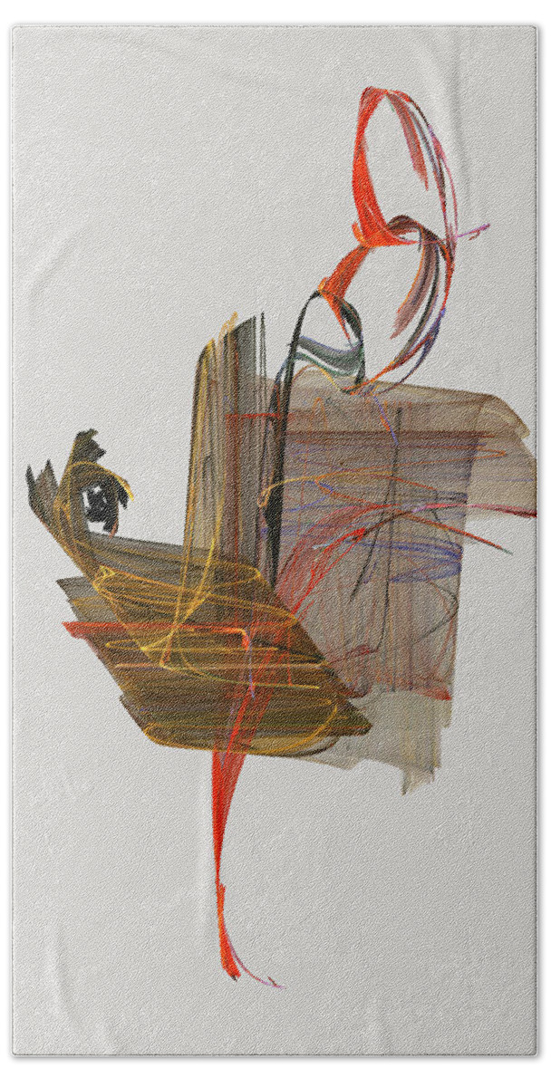 Rooster Bath Towel featuring the digital art The Proud Rooster by Jackie Mueller-Jones