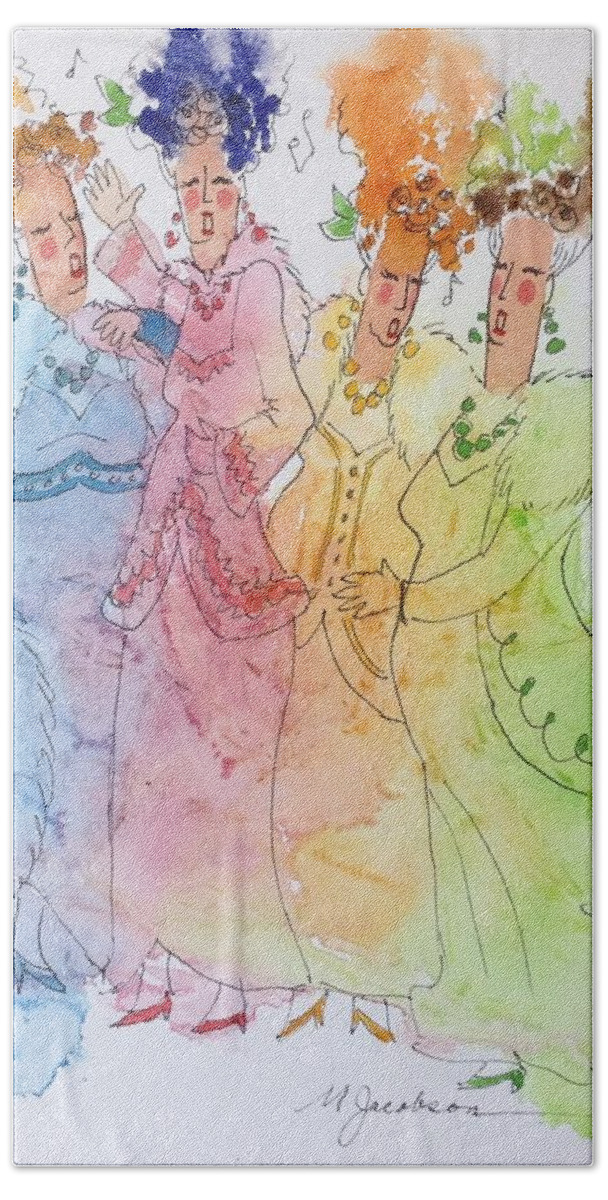 Singers Bath Sheet featuring the painting The Quartet by Marilyn Jacobson