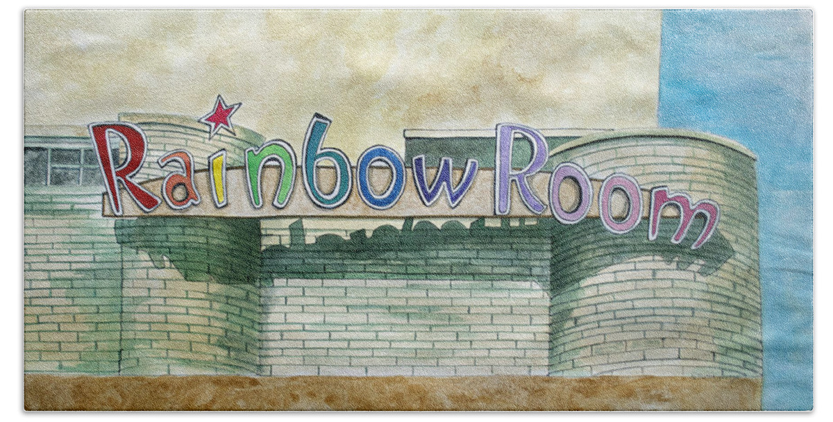 Asbury Art Bath Towel featuring the painting The Rainbow Room by Patricia Arroyo