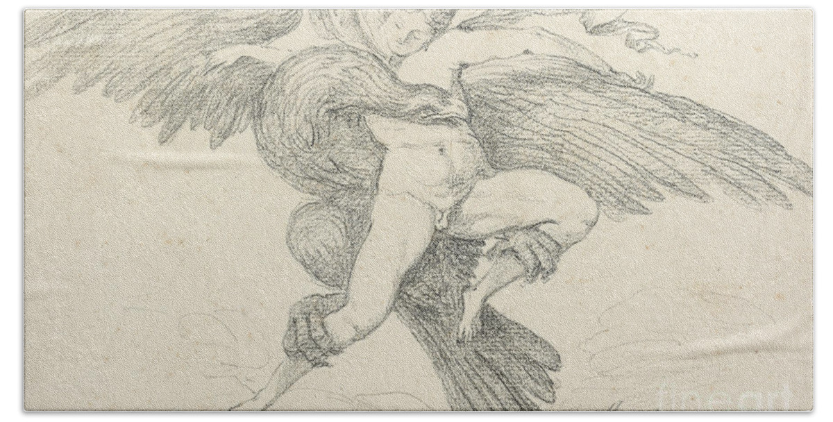 Rape Hand Towel featuring the drawing The Rape of Ganymede by Jean-Honore Fragonard