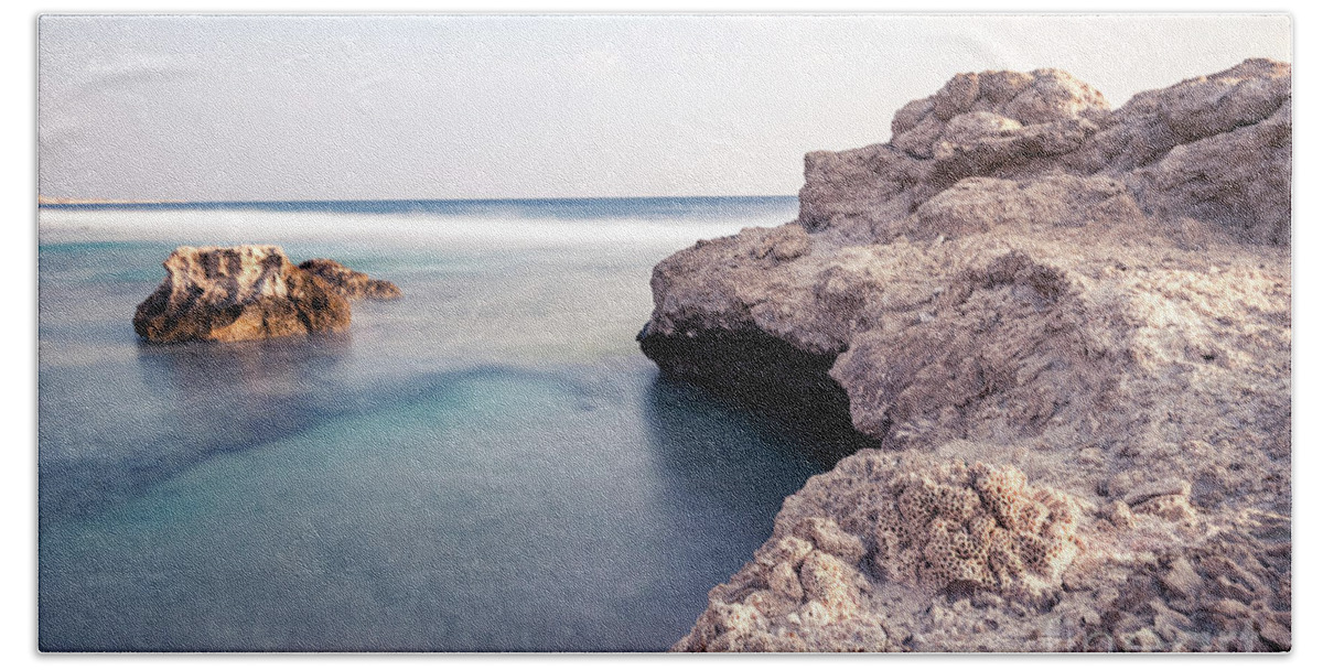 Africa Bath Towel featuring the photograph The Reef And The Sea by Hannes Cmarits