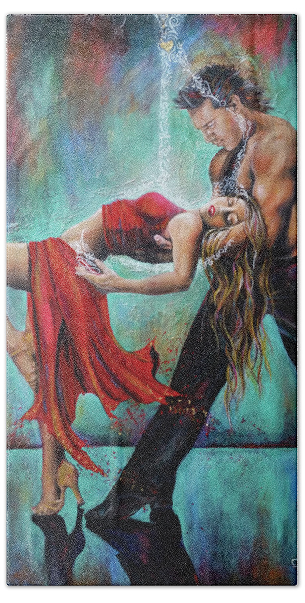 Dancers Bath Towel featuring the painting The Release by Robyn Chance