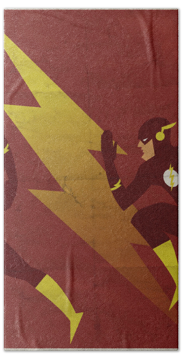 Fast Hand Towel featuring the digital art The Scarlet Speedster by Michael Myers