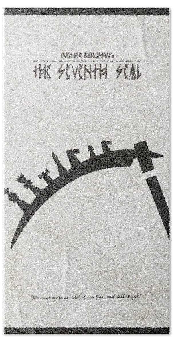 Seventh Seal Hand Towel featuring the digital art The Seventh Seal aka Det Sjunde Inseglet by Inspirowl Design