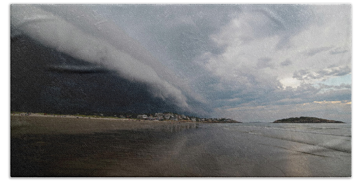 Gloucester Bath Towel featuring the photograph The Storm Rolling in to Good Harbor Beach Gloucester MA by Toby McGuire