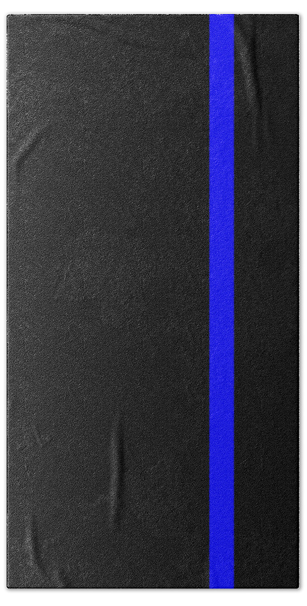 Thin Blue Line Bath Towel featuring the digital art The Symbolic Thin Blue Line Law Enforcement Police by Garaga Designs