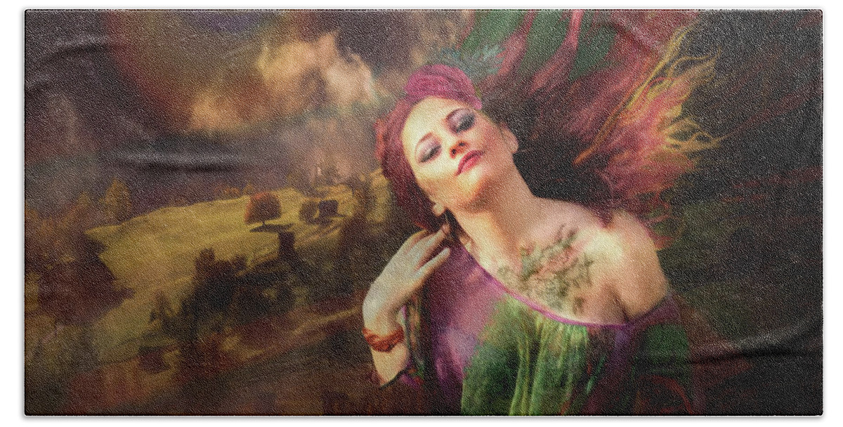 Tattoo Bath Towel featuring the photograph The Tattoo Girl by Sandra Schiffner