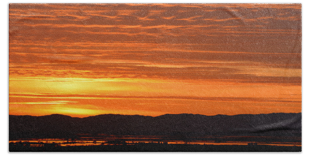 Scenic Bath Towel featuring the photograph The Textured Sky by AJ Schibig
