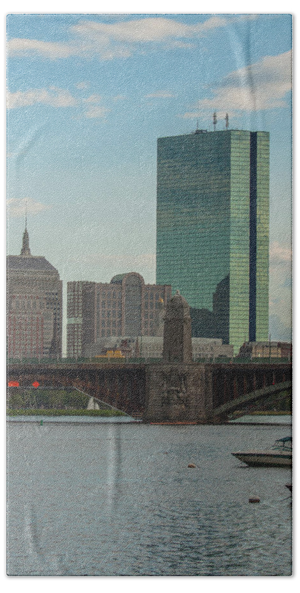 Boston Bath Towel featuring the photograph The Two Hancock Buildings. by Brian MacLean