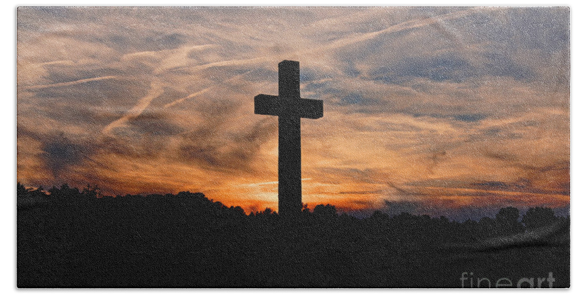 Cross Hand Towel featuring the photograph The Ultimate Sacrifice by Benanne Stiens