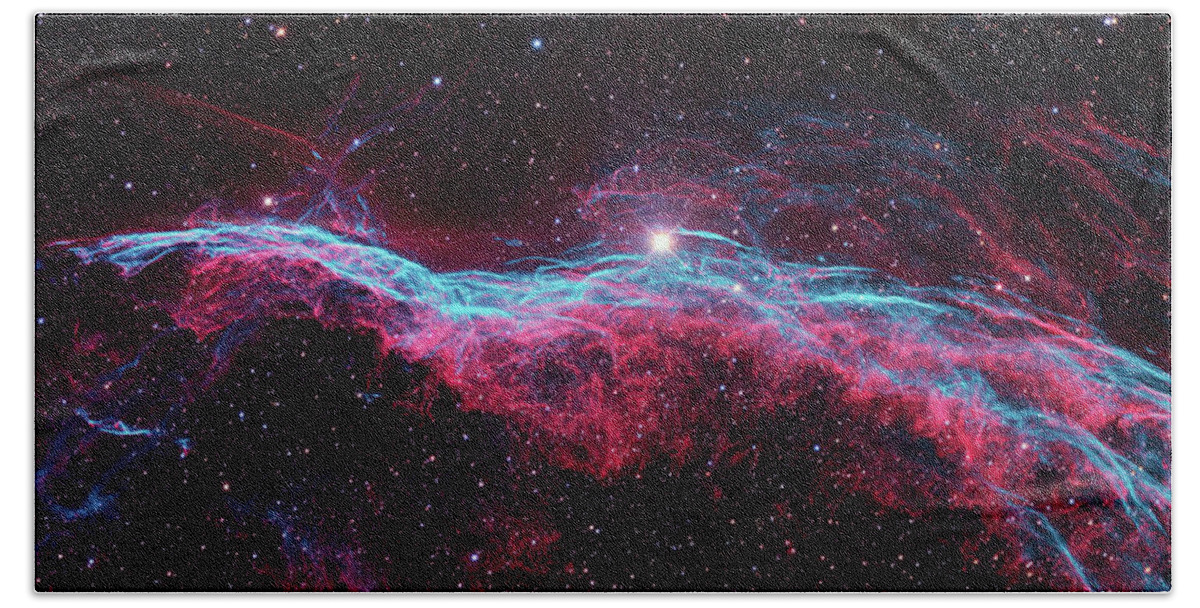 Nebula Hand Towel featuring the photograph The Veil Nebula by Eric Glaser