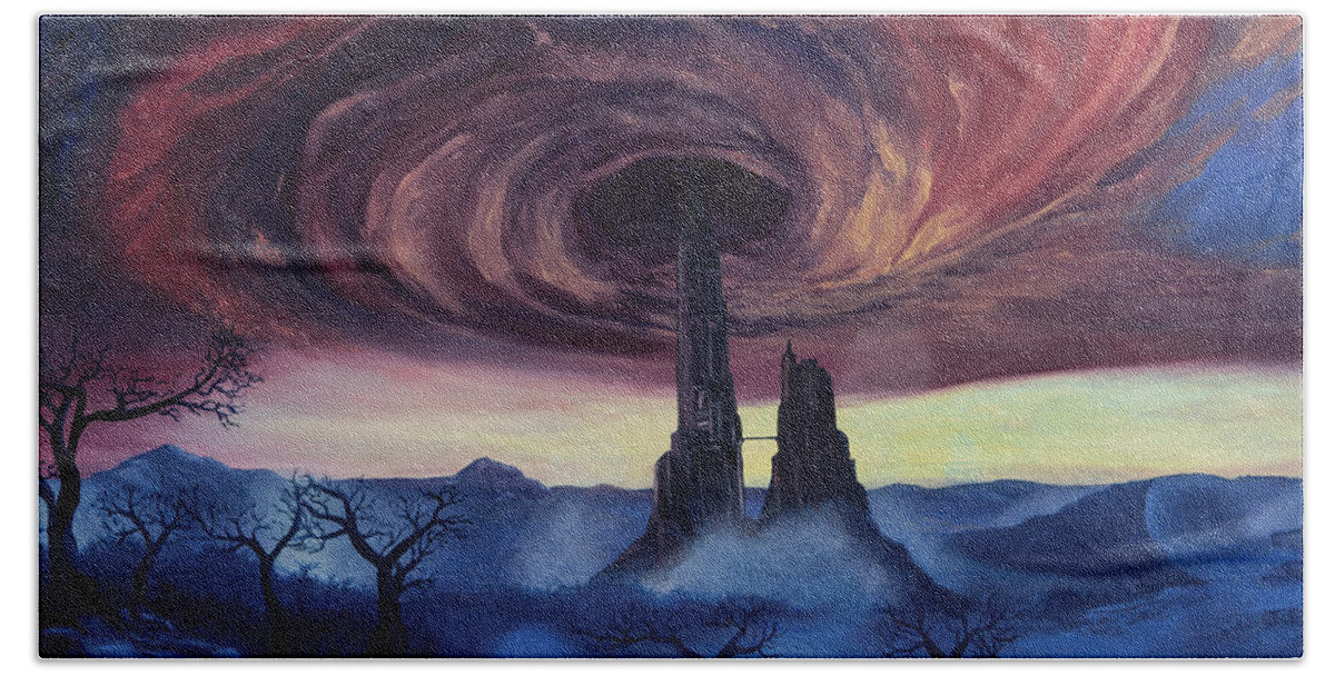 Landscape Hand Towel featuring the painting The Vortex by Jennifer Walsh