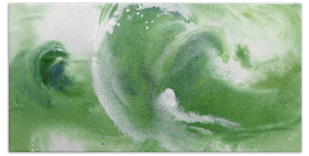 Ocean Wave Hand Towel featuring the painting The Wave by Charlene Fuhrman-Schulz