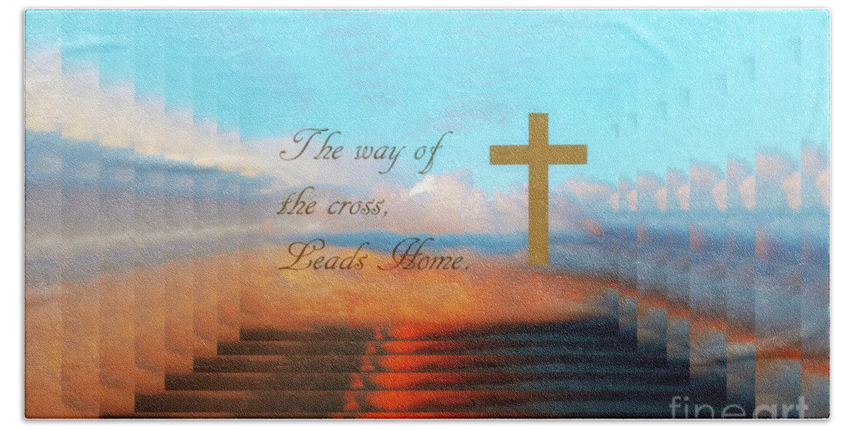 Cross Bath Towel featuring the photograph The Way Of The Cross by Geraldine DeBoer