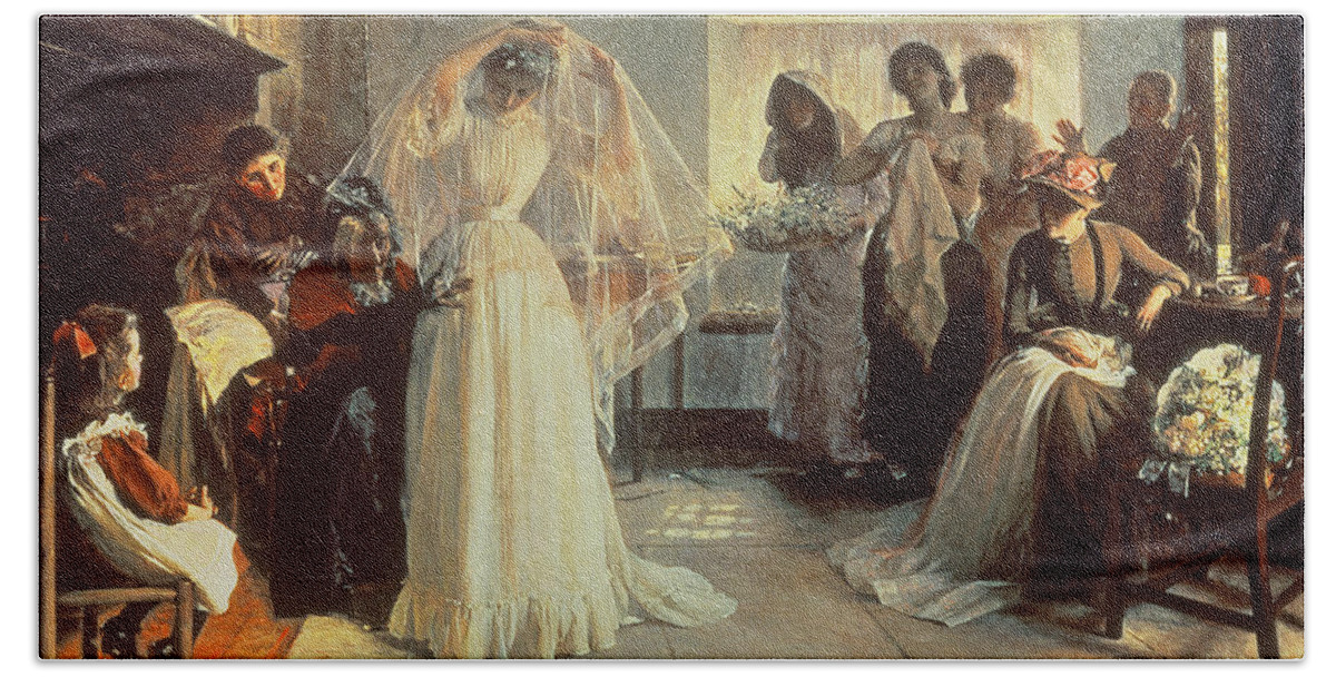 Wedding Bath Towel featuring the painting The Wedding Morning by John Henry Frederick Bacon
