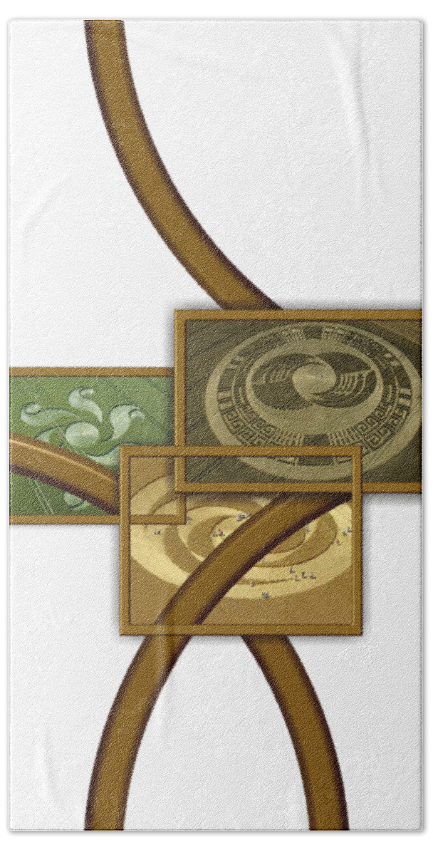 Fantasy Bath Towel featuring the digital art The World of Crop Circles by Pierre Blanchard by Esoterica Art Agency
