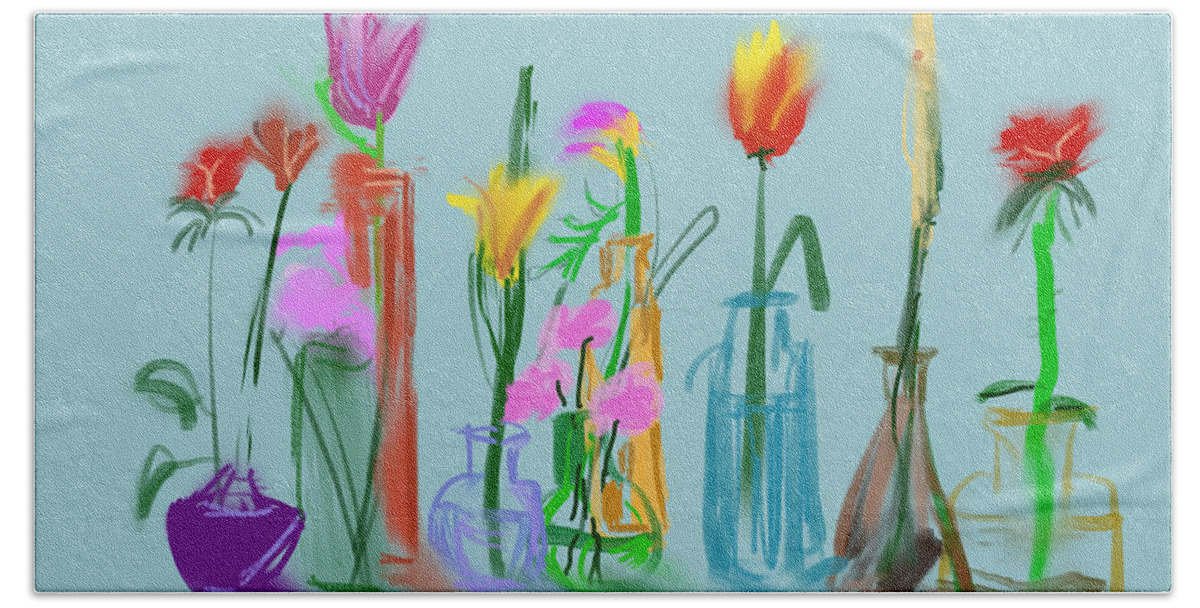 Digital Hand Towel featuring the digital art There Are Always Flowers For Those Who Want To See Them by Bonny Butler