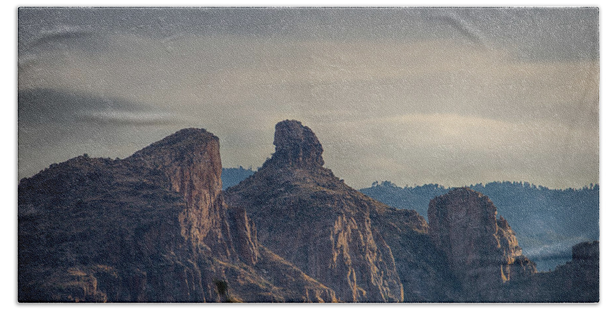 Tucson Bath Towel featuring the photograph Thimble Peak Sunrise by Dan McManus