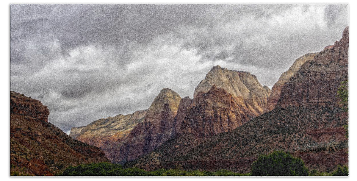 Zion National Park Hand Towel featuring the photograph Zion by Steve L'Italien