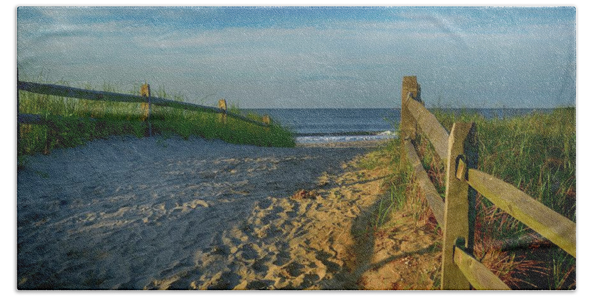 Ocean City Hand Towel featuring the photograph This Way To The Beach by James DeFazio