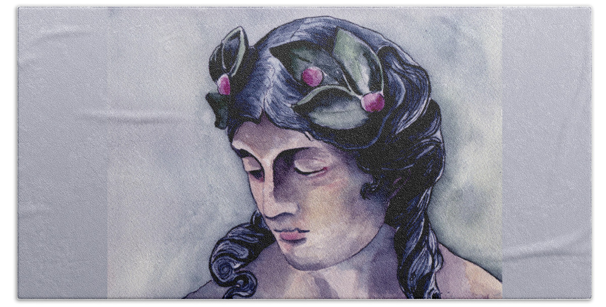 Portrait Bath Sheet featuring the painting Thoughtful Moments by Brenda Owen