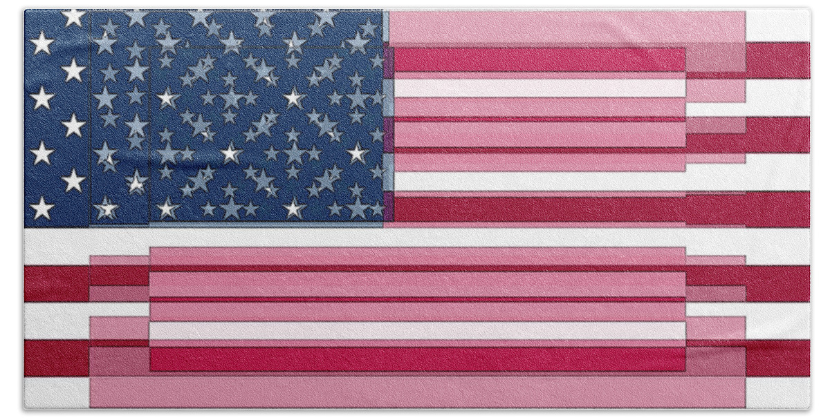 American Flag Bath Towel featuring the digital art Three Layered Flag by David Bridburg