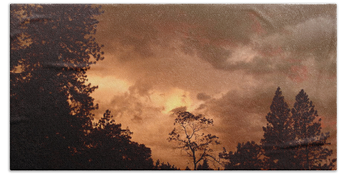 Thunderstorm Hand Towel featuring the photograph Thunder Sunset by Michele Myers