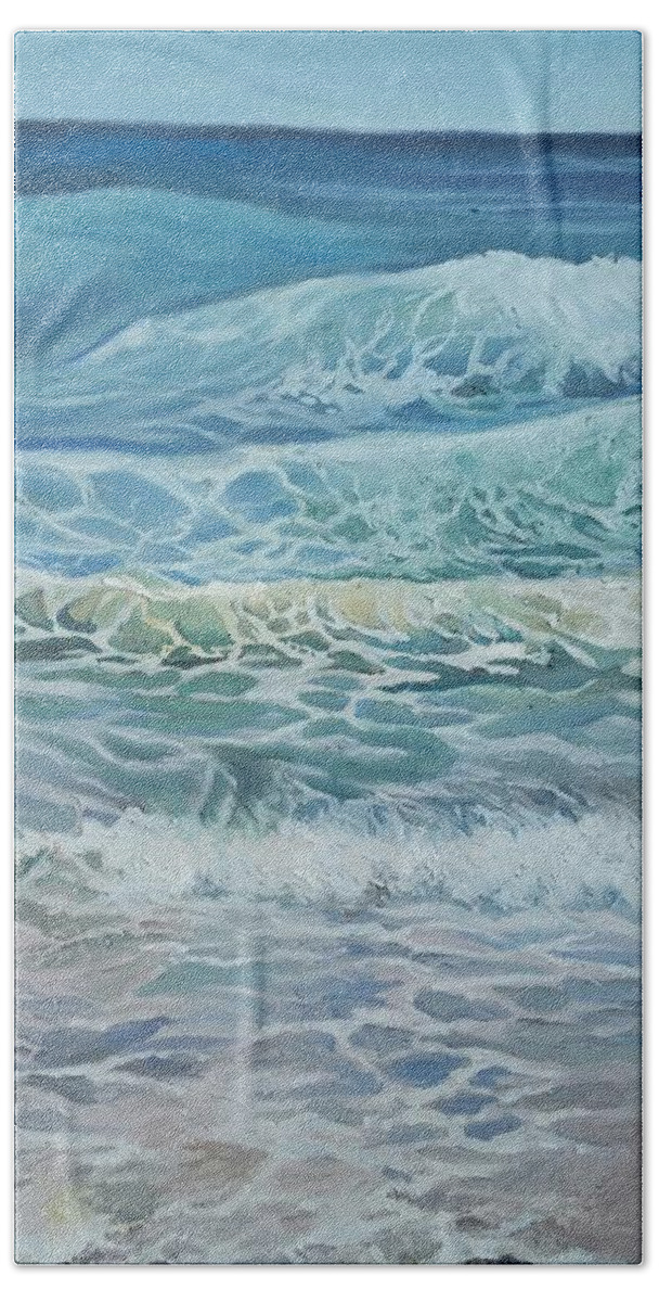Wave Bath Towel featuring the painting Tide by Julie Garcia
