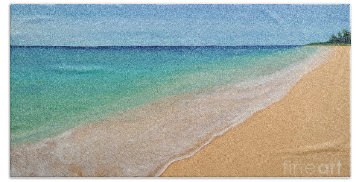Florida Bath Towel featuring the painting Tide Washing In by Robyn Saunders