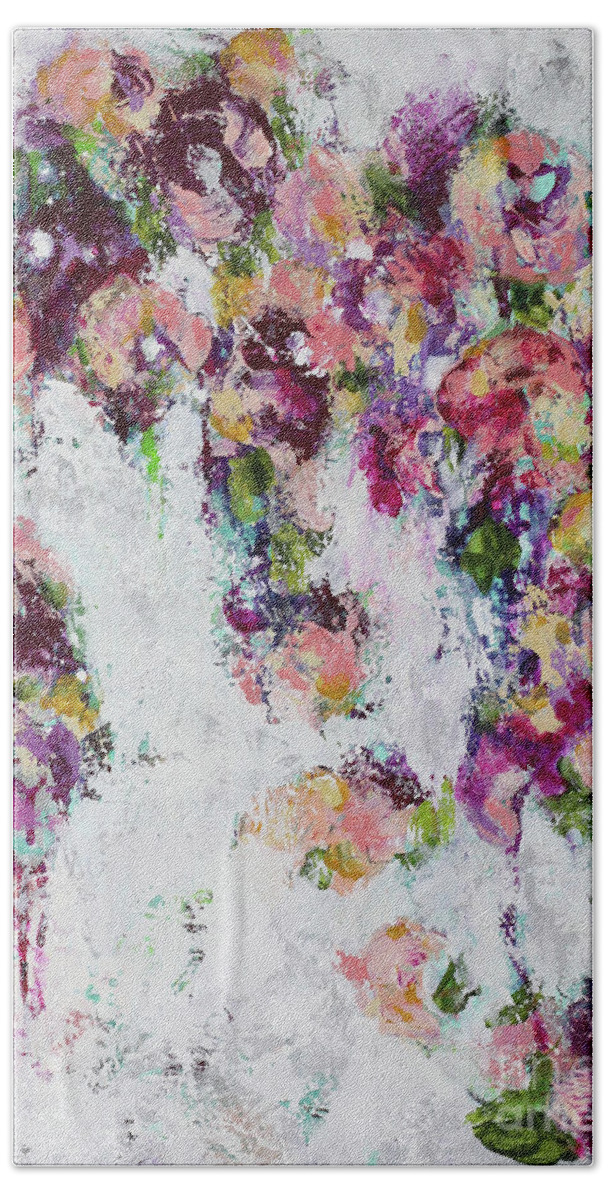 Floral Bath Towel featuring the painting Time After Time by Kirsten Koza Reed