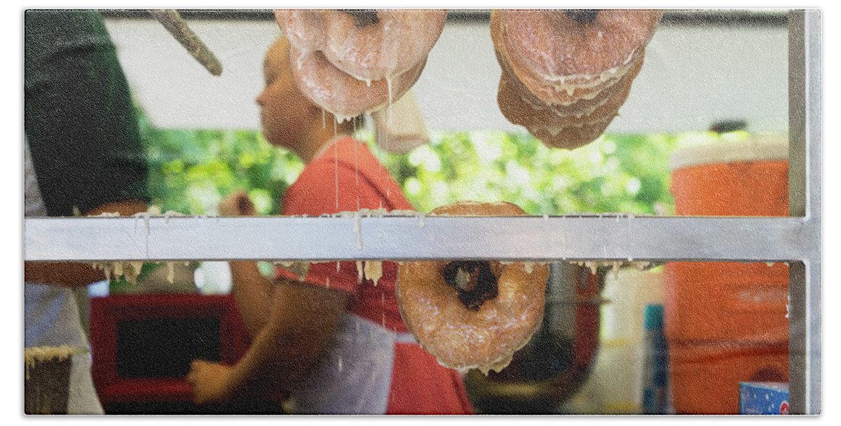 Sharon Popek Bath Towel featuring the photograph Time to Eat the Donuts by Sharon Popek