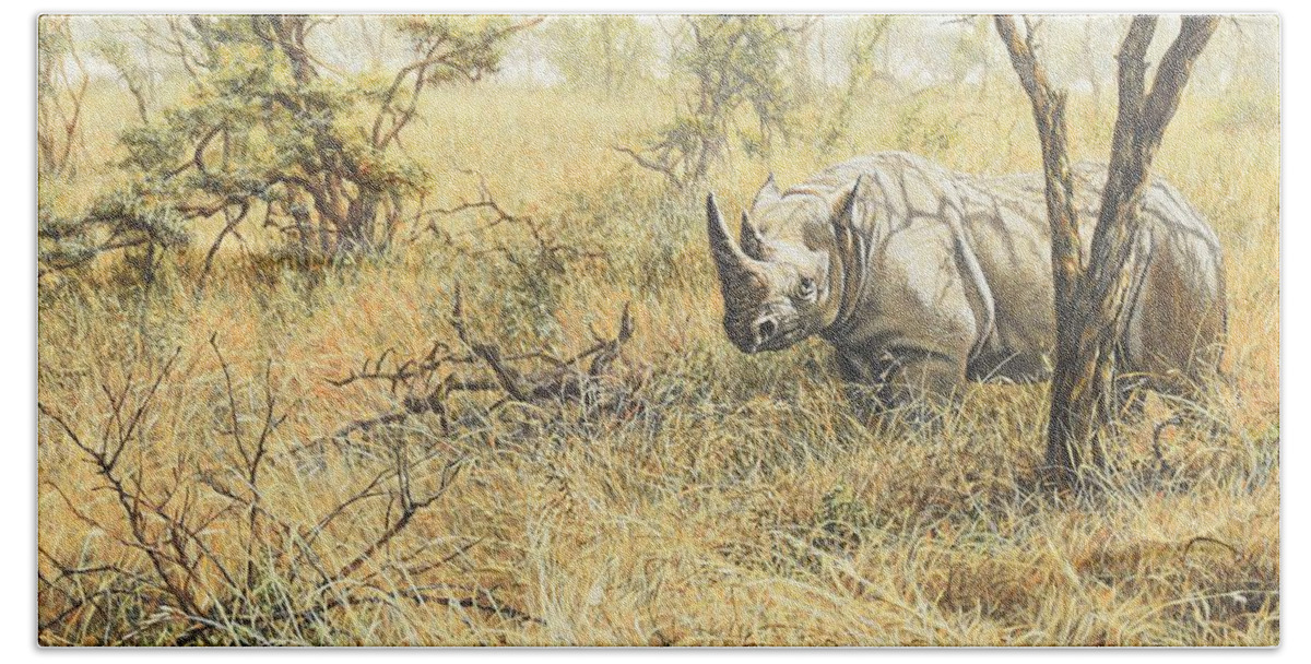 Wildlife Paintings Hand Towel featuring the painting Time To Move On by Alan M Hunt