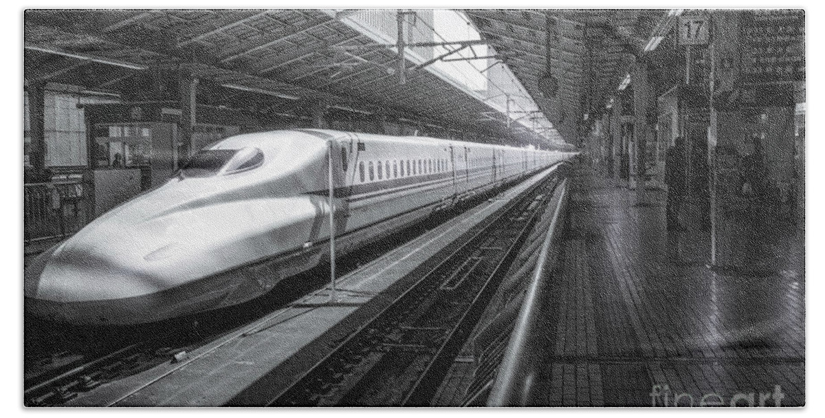 Tokyo Bath Towel featuring the photograph Tokyo to Kyoto, Bullet Train, Japan by Perry Rodriguez