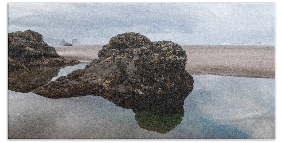 Beach Hand Towel featuring the photograph Tolovana Beach at Low Tide by Robert Potts