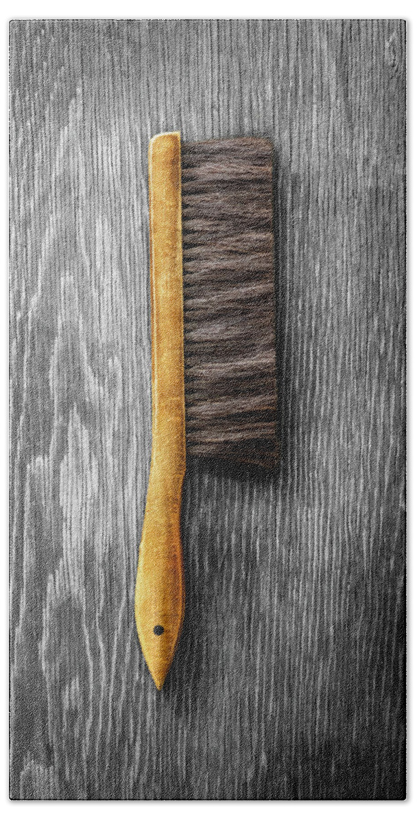 Art Hand Towel featuring the photograph Tools On Wood 52 on BW by YoPedro