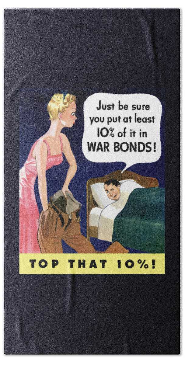 World War Ii Hand Towel featuring the painting Top That -- WW2 Propaganda by War Is Hell Store