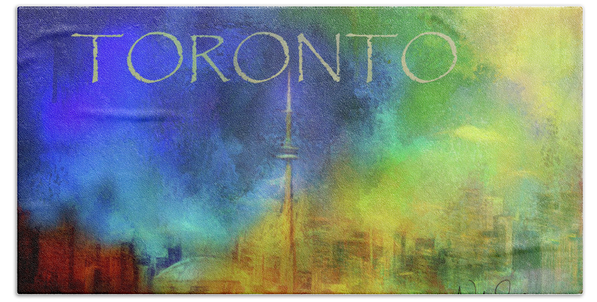 Toronto Bath Towel featuring the digital art Toronto - Cityscape by Nicky Jameson