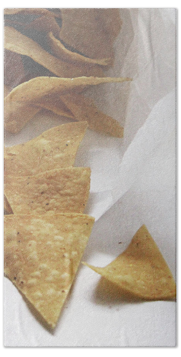 Chips Hand Towel featuring the mixed media Tortilla Chips- Photo by Linda Woods by Linda Woods